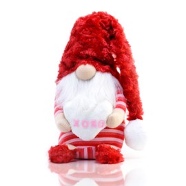 Madanar Valentine's Day Pajama Gnome Plush Holding Conversation Heart Swedish Decor for Tiered Tray Shelf Table Decorations (Valentine's)