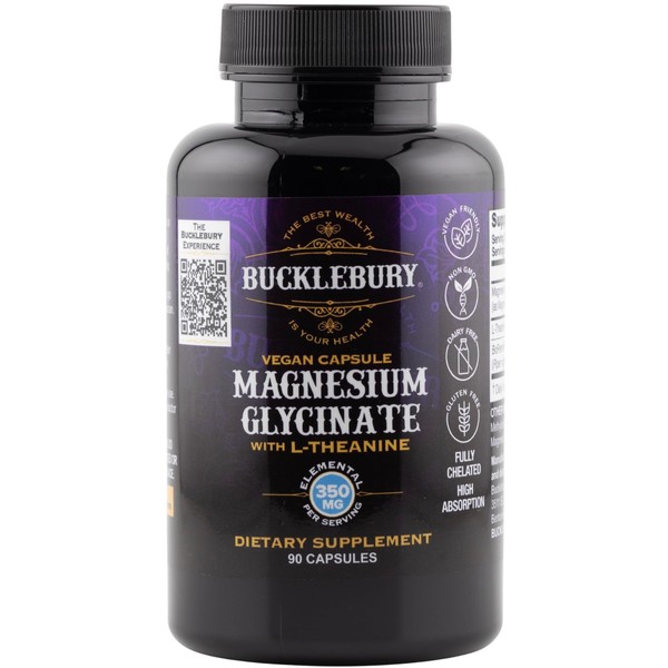 Bucklebury Magnesium Glycinate with L-Theanine Capsules Support Sleep, Bone, and