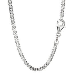 NKlaus Necklace Curb Chain Diamond-Coated 925 Silver (38 cm - 80 cm) Width: 2.3 mm Necklace 6925, Sterling Silver