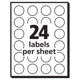 Avery Print/Write Self-Adhesive Removable Labels, 0.75 Inch Diameter, Red, 1008 per Pack (5466)