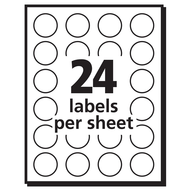 Avery Print/Write Self-Adhesive Removable Labels, 0.75 Inch Diameter, Red, 1008