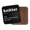 Knitter Square Coaster - Knitting Sew Fan Dictionary Regular But