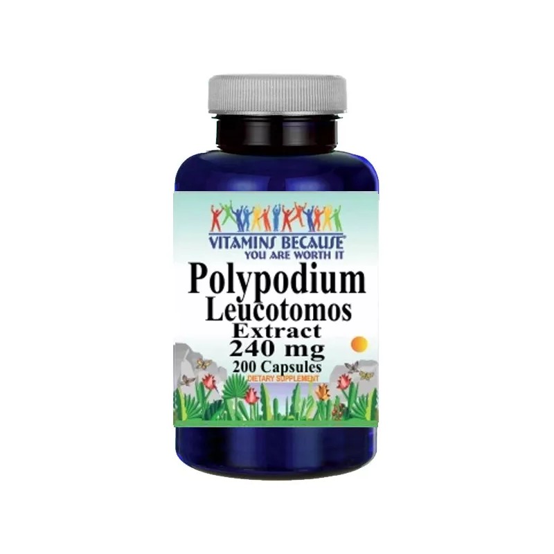 Vitamins Because Polypodium Leucotomos Extract 240mg 200 Capsules by Vitamins