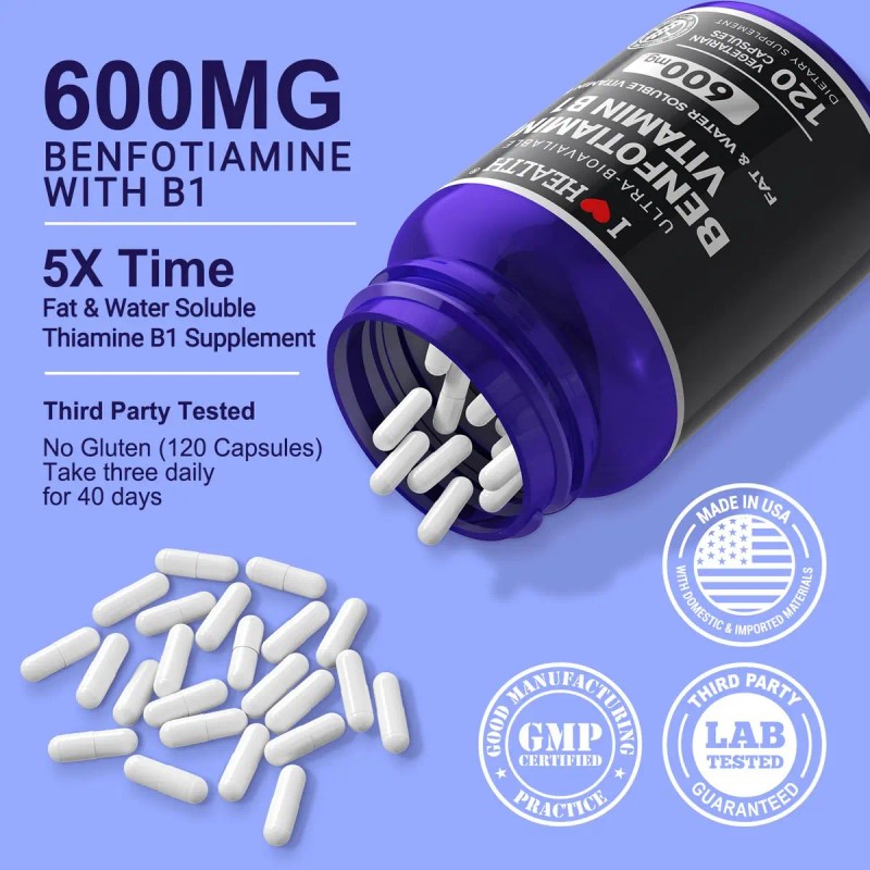 Suplemento I LOVE HEALTH Vitamina B1 de Benfotiamine Vitamin B1