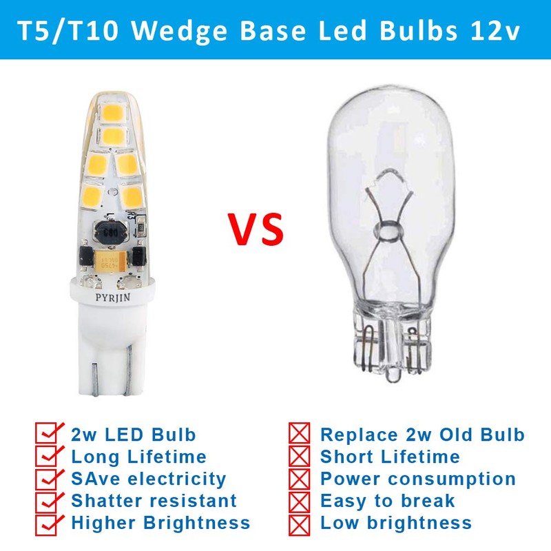 T10 Wedge Base Led Bulbs 12v Low Voltage Landscape, Pyjr