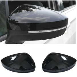 1Pair Exterior Side Rear View Mirror Cover Cap For VW Tiguan MK2 2017 2018 2019 2020 Gloss Black