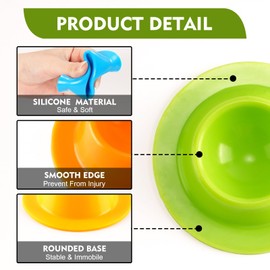 Swirge 4PCS Gecko Lizard Food Bowls, Small Reptile Food Water Dish Bowl, Silicone Feeding Dish Habitat Accessories for Hermit Crab Bearded Dragon Snake Frog