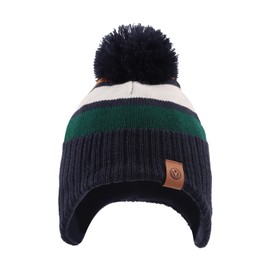 XIAOHAWANG Baby Winter Classic Children's Hat Girls Boys Warm Knitted Hat with Pompom Toddler Bobble Hat for Outdoor Activities, Green Hat