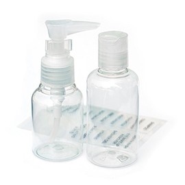 Basicare Travel Bottles - 1 x 60ml + 1 x 80ml With Stickers
