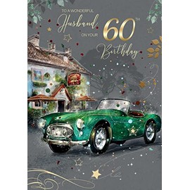Husband 60th Birthday Card from The Grayson Range by Cherry Orchard Complete with Gold Envelope and Gold Foil Detailing