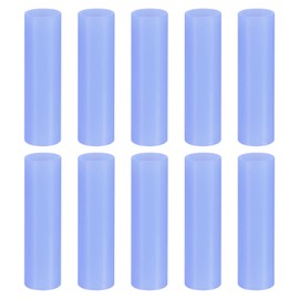 uxcell 10pcs Silicone Straw Tips, Metal Straw Covers, Soft Reusable Straws Tips Fit for 8mm/0.31" OD Stainless Steel Straws, Blue