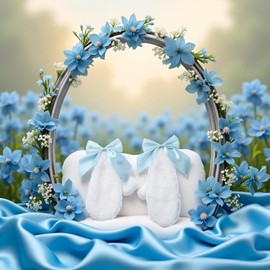 1 Pair Blue Girls Plush Rabbit Ears Hair Clip Rabbit Furry Ears Bow Hair Clip Hairpin Cosplay Headwear Easy to Wear Ornaments Hair Accessories