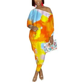 MESLIMA overol casual para mujer con hombros descubiertos, dobladillo irregular, cintura elástica, ajustado, elástico, largo, Amarillo (T-Yellow), XL