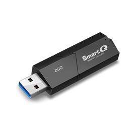 SmartQ C307 DUO Lector de tarjetas SD portátil USB 3.0 Adaptador de tarjeta de memoria flash Hub para SD, Micro SD, SDXC, SDHC, MMC, Micro SDXC, Micro SDHC, UHS-I para Mac, Windows, Linux, cromado,