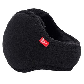 SZTIANCAI Polar Fleece Foldable Warm Earmuffs Autumn Winter Plush Ear Bags (Black)