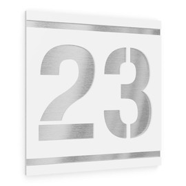 Graviers Design House Number Sign with Engraving Made of V2A Stainless Steel 230 x 230 mm White Weatherproof Rustproof Individually Adjustable according to Your Own Number Made in Germany