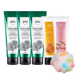 Flu Original Body Scrub 200g 3pcs + Facial Scrub/Peeling Gel 2pcs 100g set, Berry Mix 200g x3Berry Mix 200g x3_Peeling Gel Peach 100g x2Peeling Gel Peach 100g / 플루 오리지널 바디스크럽 200g 3개 + 페이셜 스크럽/필링젤 100g 2개 세트, 베리믹스 200g x3베리믹스 200g x3_필링젤피치 100g x2필링젤피치 100g x2_샤워볼샤워볼