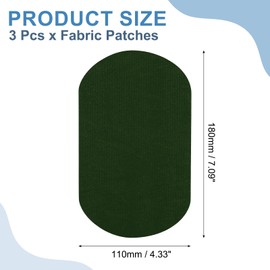 sourcing map 3Pcs Iron-on Patches, Elbow Knee Velvet Patches, Fabric Repair Patches Crafts for Repair Clothing Crafts Sweater Pants Shirts, 7x4 Inch Green