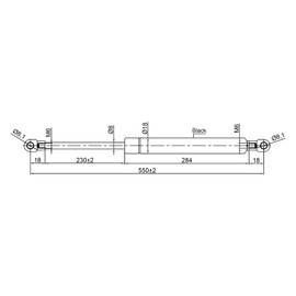 Generic Universal Gas Struts Spring Eyelet | 100-1000 Newton | Length Options 200 mm to 900 mm | Heavy-Duty | Lift Support System (550MM, 700 N)