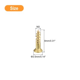 sourcing map Brass Wood Screws, 100Pcs M2 x 8mm Slotted Drive Flat Head Self Tapping Screw Countersunk for Woodworking Furniture