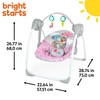 Bright Starts Pink Paradise Portable Compact Automatic Baby Swing with
