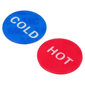 PATIKIL Self Stick Hot/Cold Water Label, 4 Pairs/8 Pack Acrylic Round Sticker Signs for Faucets Sinks, Red/Blue