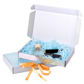 HAULKIM 20 Pack holographic mailer box 7x5x1.18 Inches, Gift Boxes Multipack for Party Favors, Wedding, Birthday, Baby Shower, Christmas, Thanksgiving