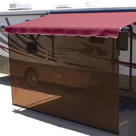 ShadePro - 13' x 6' Brown Zipless Vista Shade - Solar Mesh Sunscreen Attaches to Your RV Awning - Drop Shade Blocks 85% of Sunlight Without Blocking Your Patio View
