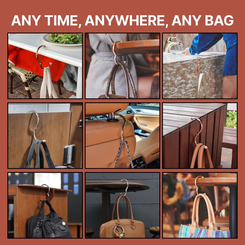 iHELIA Purse Hook Hanger for Table (Signature) - Premium Bag