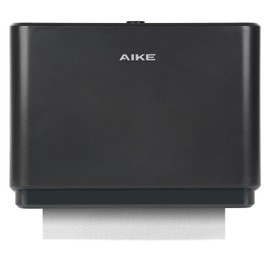 AIKE Wall Mount Paper Towel Dispenser, Fit Multifold Paper Towel Folded Size 10"x3.1" or Smaller, 200 Sheets Capacity Black Finish
