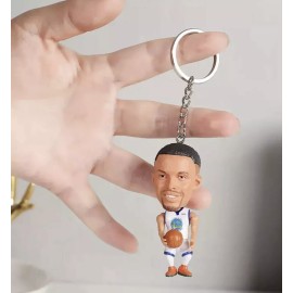 Unkown Mini Figure 3D Steph Curry Warriors White Dubs Basketball Keychain Golden State