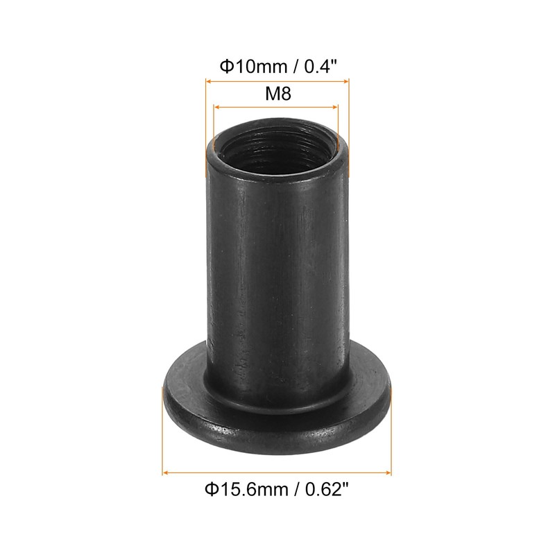 sourcing map M8 T-nuts, 20pcs Carbon Steel Hex Socket Head