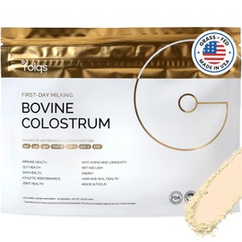 Bovine Colostrum Powder – First-Day Milking for Immune & Gut Support – 60 Servings – Supports Skin & Tissue Health – Made in USA - Amino Acids, Vitamins, Minerals – Kosher - Sustainably Sourced