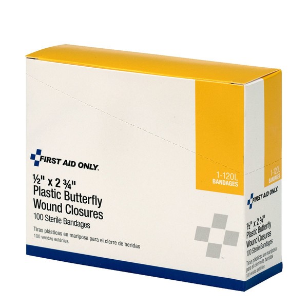 First Aid Only Butterfly Wound Closures, Large, 100 Per Box