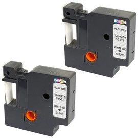 2X Compatible Tapes D1 45020 S0720600 White on Clear 12mm x 7m Replacement for DYMO LabelManager LM 160 210D 220P 260P 280 360D 420P 450D 500TS PnP MobileLabeler LabelPoint LabelWriter LW 400 450 Duo