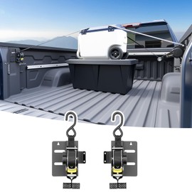 OUSUWO 2PCS Ultimate Retractable Ratchet Straps Compatible with 2019-2025 Chevy Silverado/GMC Sierra 1500 Accessories, Bed Mount Bolt on Securing Self Retracting Tie Down Straps