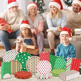 Christmas Plates and Napkins,60pcs Red and Green Merry Christmas Tableware Merry Christmas Paper Plates and Napkins for Christmas Party Decorations