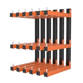 Acools Lumber Storage Rack, Lumber Rack Wall Mount, Heavy Duty Wood Storage Racks with 9-Level System, 1080 LB Sturdy Garage Wood Organizer, Orange Lumber Metal Racks for Indoor and Outdoor(6 Pack)