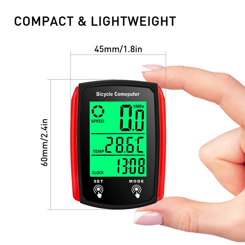 HUIOP Wired Bike Computer 19 Functions Bike Speedometer Touch Odometer