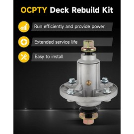 OCPTY Lawn Mower Deck Rebuild Kit 48", Mower Blade Rebuild Kit Fit for John Deere 145 D140 D150 D155 D160 LA145 LA155 LA165 X140 X165, 1 Belt 2 Mower Blades 2 Spindle Assembly 2 Idler Pulleys