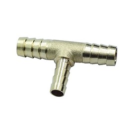 HongBoW Hardware Brass Hose Barbed Reducing Tee Fitting T Barb Reducer (5/16" X 5/16" X 1/4", 3)