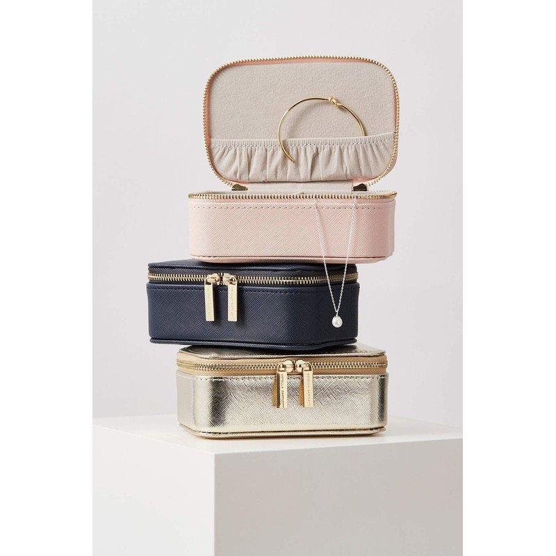Estella Bartlett Faux Leather Mini Jewellery Box in Navy