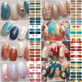 Lygoeege Nail Stickers, 8 Pieces, Nail Stickers, For Hands, 3D Nail Design, Nail Wrap, Cute, Flowers, Sheer, Foil, Advanced, Cute, Popular, For Women and Beginners