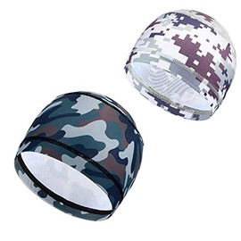 WANGCL 2PCS Camouflage Cap Cycling Cap Cycling Caps Under Helmet Hard Hat Liner Cooling Hat for Running Cycling Tennis Fitness