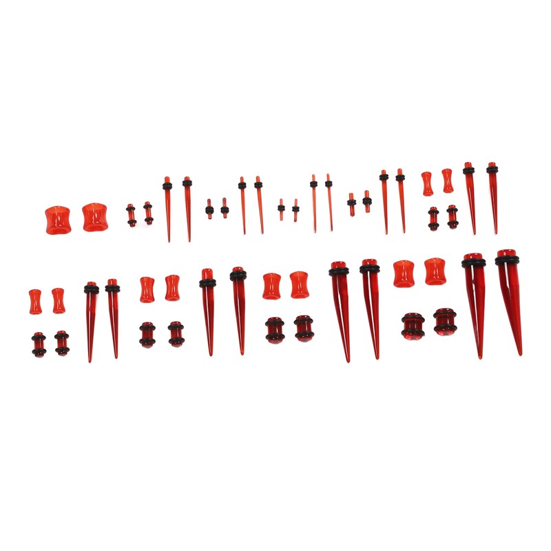 48pcs Ear Stretching Kit Heart Shaped Various Sizes Acrylic Tapers