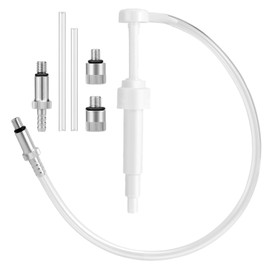 Lower Unit Gear Oil Pump, 10CC Stroke Lube Fluid Transfer Pump with 3/8" Metal Swivel 8mm & 10mm Adapters for Johnson Yamaha Mercury Outboard Motors Standard Quart Bottles with 28mm Bottle Caps