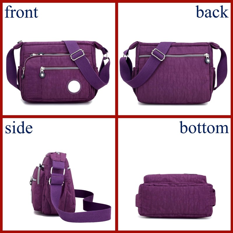 Rowaica Women's Crossbody Shoulder Bag, Lightweight, Nylon, Compact, Black