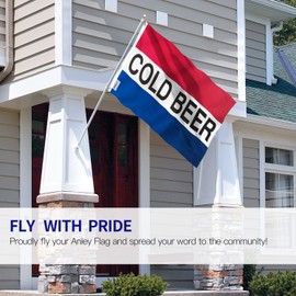 Anley Fly Breeze 3x5 Foot Cold Beer Flag - Vivid Color and Fade Proof - Canvas Header and Double Stitched - Advertising Beer Flags Polyester with Brass Grommets 3 X 5 Ft