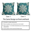 Sivirary Teal Christmas Pillow Covers 18x18 Inch Set of 2,