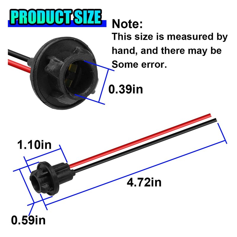 UHANBUT T10 W5W 194 Bulb Socket with Wire Pigtail, Universal